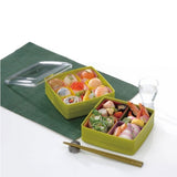 Irodori Komachi Lunch Bento Box Two Tiers Small Green