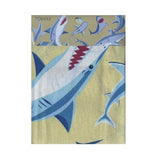 Tenugui(hand towel) Shark (Green, Yellow)